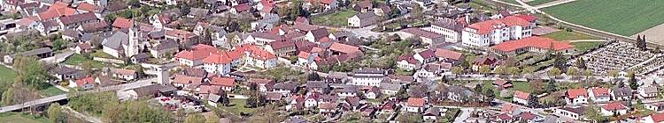 Ortszentrum von Lanzenkirchen von der Leitha bis zum Steinfeld